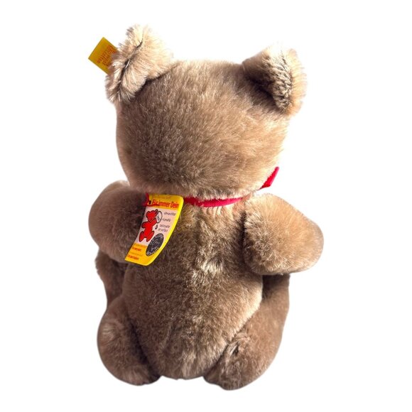 Steiff Original Teddy Bear 12” Genuine Mohair Button Red Ribbon 0202/36 WIth Tag - Picture 10 of 11